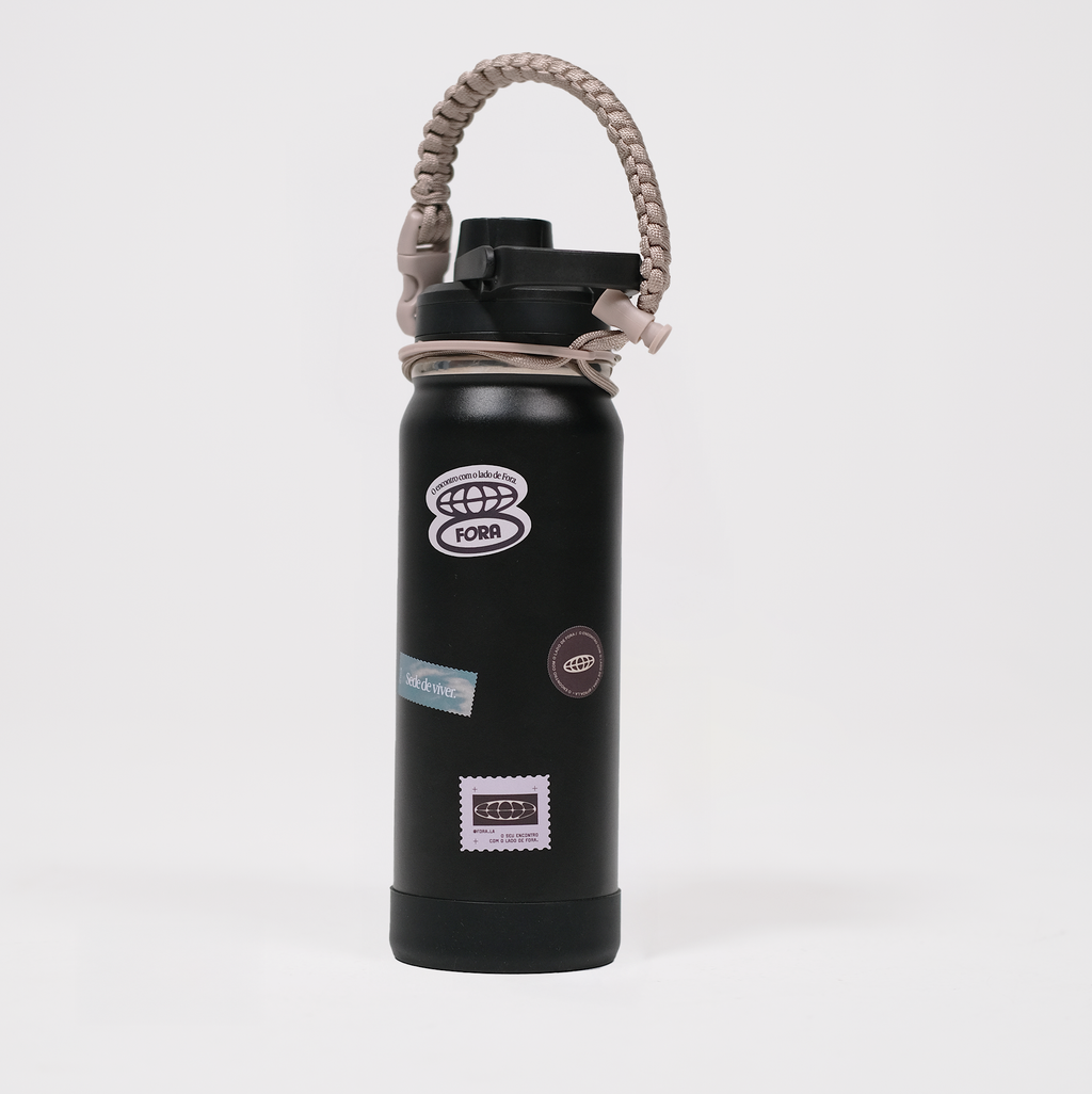 Garrafa Térmica Inox Fora Preta 700 ml